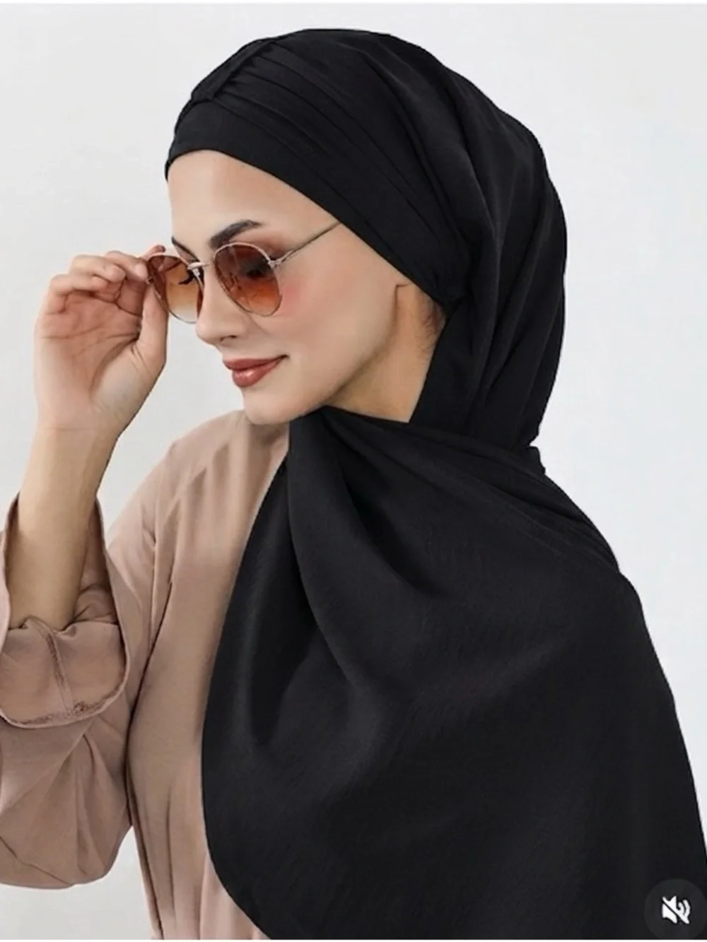Aisha's Design Black Practical Aerobin Scarf Turban Hijab